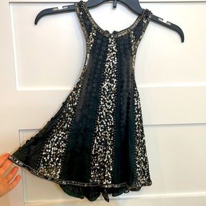 Black sequin semi crop top